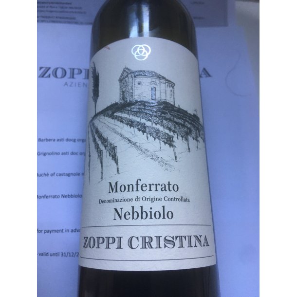 2019 Nebbiolo Monferrato DOC kologisk Cristina Zoppi 10/04