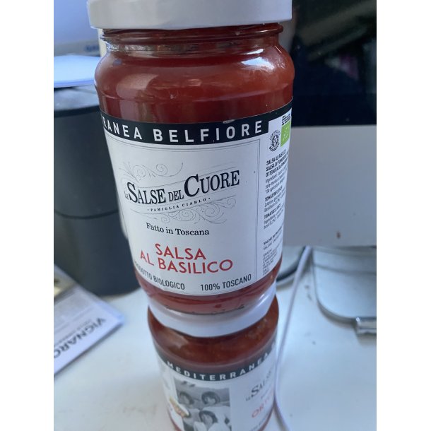 Salsa al basilico/Tomatsauce med basilikum Mediterranea Belfiore